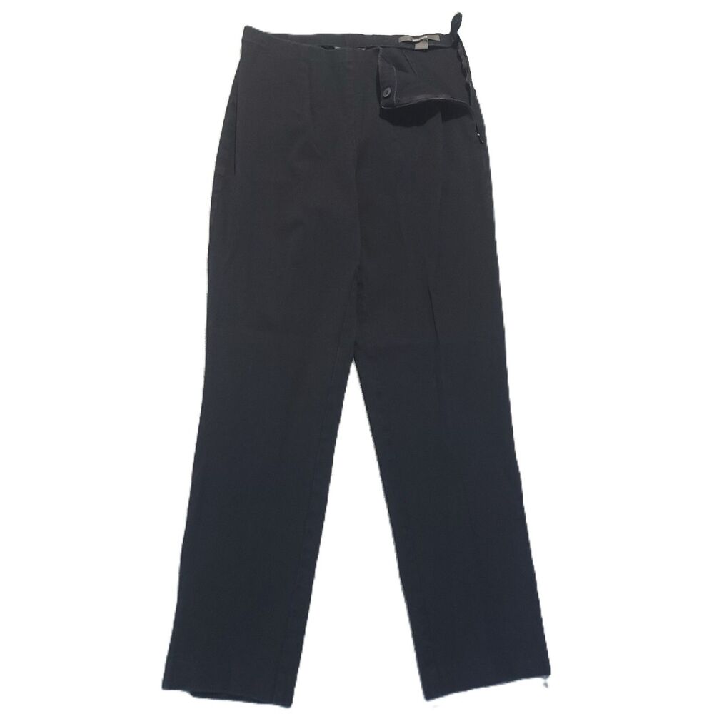 Eddie Bauer Bremerton Fit Pants Womens 6 Stretch Black Twill Side Zip